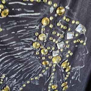 Double D Black rhinestone top. Sz sm